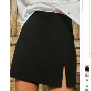 Zara Slit Hem Skort Black XL